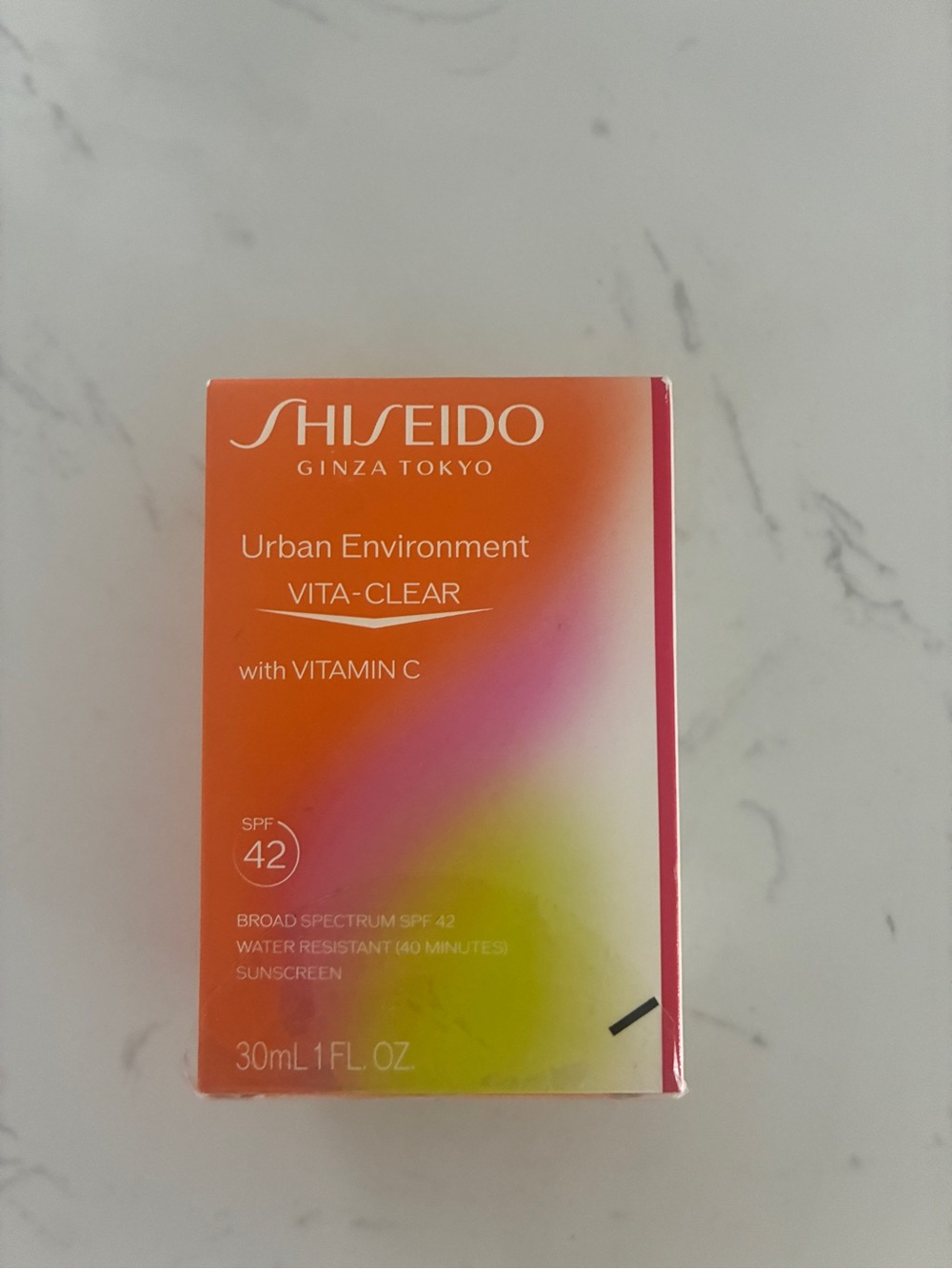 Brand new in box (NIB) Shiseido Urban Environment Vita-Clear Sunscreen SPF 42.